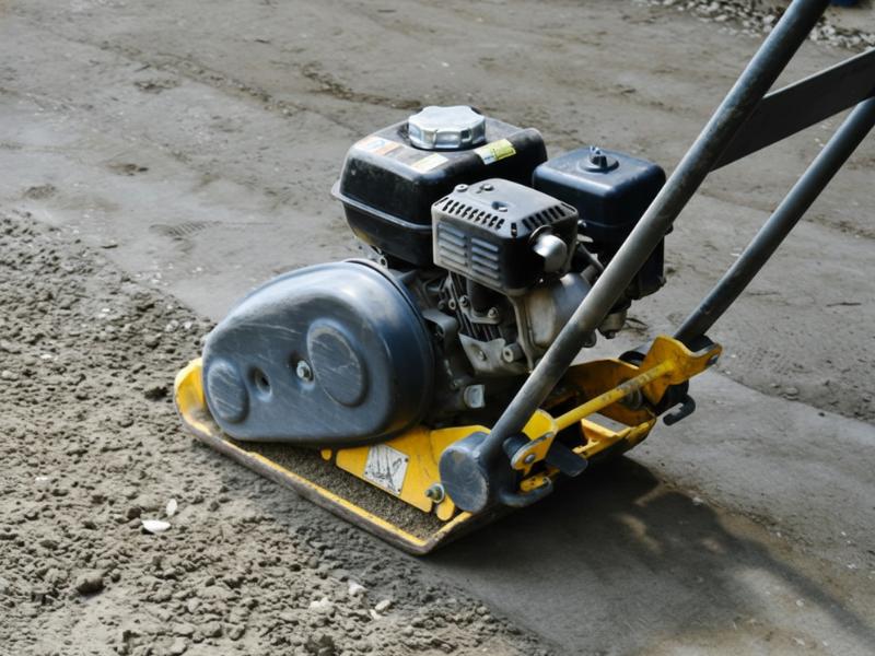 Compacting the base in multiple layers to achieve maximum density and stability.